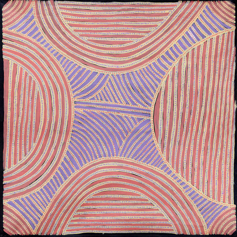 Ada Bird Petyarre TAB301 Mountain Devil Lizard 120cm x 120cm original Australian Aboriginal artwork at Tingari Arts