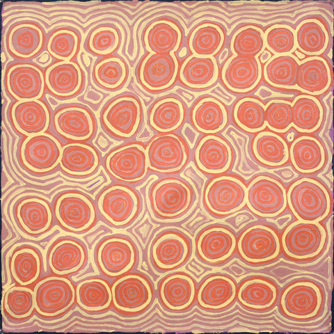 Alice Nampitjinpa Dixon KAN02004 Tjilkamala (porcupine and rock holes near Kintore) | 110cm x 110cm original Australian Aboriginal artwork at Tingari Arts 001