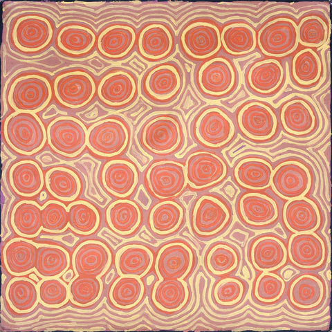Alice Nampitjinpa Dixon KAN02004 Tjilkamala (porcupine and rock holes near Kintore) | 110cm x 110cm original Australian Aboriginal artwork at Tingari Arts 002