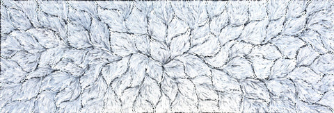 Anastasia Bundey Kemarre TABK1301 Bush Tucker Leaves 183cm x 61cm original Australian Aboriginal artwork at Tingari Arts horizontal view