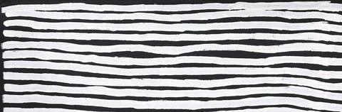 Dr George Tjapaltjarri KDGT0002 Men’s Business 115cm x 40cm original Australian Aboriginal artwork at Tingari Arts detail view