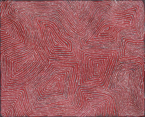 George Ward Tjungurrayi TGWT601 Tingari 153cm x 121cm original Australian Aboriginal artwork at Tingari Arts horizontal view