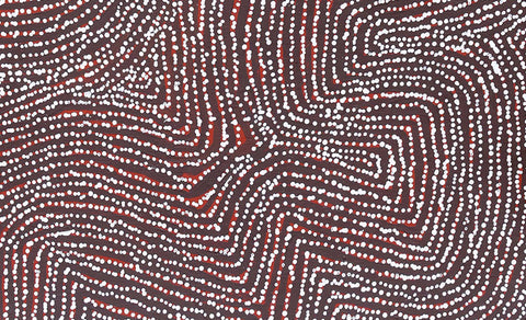 George Ward Tjungurrayi TGWT702 Tingari and Sandhill Country 153cm x 91cm original Australian Aboriginal artwork at Tingari Arts detail view 001