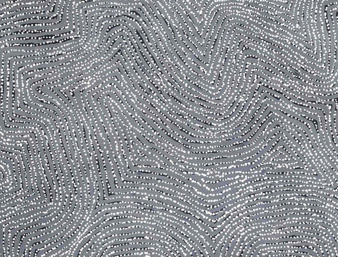 George Ward Tjungurrayi TGWT704 Tingari & Sandhill Country 121cm x 91cm original Australian Aboriginal artwork at Tingari Arts detail view