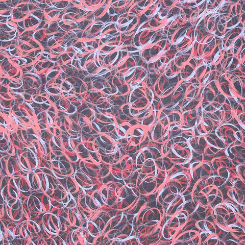 Gloria Tamerre Petyarre TGP422 Mountain Devil Lizard skin design 121cm x 121cm original Australian Aboriginal artwork at Tingari Arts detail view