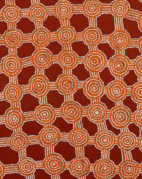 Gregory Williams Tjapanardi TGRWT803125 Minna Minna 153cm x 91cm original Australian Aboriginal artwork at Tingari Arts detail view 001