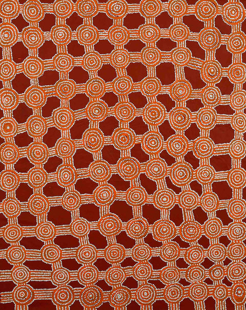 Gregory Williams Tjapanardi TGRWT803125 Minna Minna 153cm x 91cm original Australian Aboriginal artwork at Tingari Arts vertical view 001