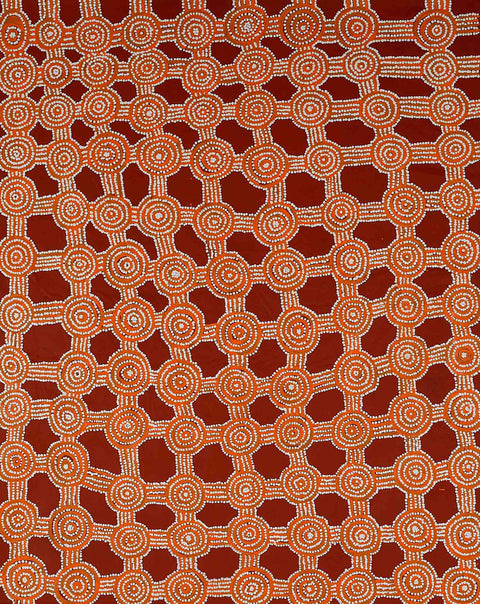 Gregory Williams Tjapanardi TGRWT803125 Minna Minna 153cm x 91cm original Australian Aboriginal artwork at Tingari Arts vertical view 002