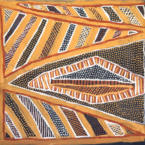 Jean Baptiste Apuatini 734-04 80cmx80cm web horizontal original Australian Aboriginal artwork at Tingari Arts
