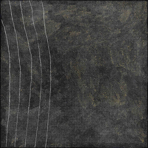 Kathleen Petyarre TKP401 My Country - Bush Seed 121cmx121cm original Australian Aboriginal artwork at Tingari Arts vertical view 001
