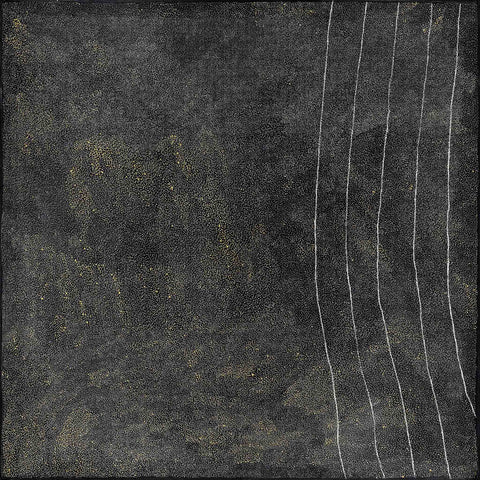 Kathleen Petyarre TKP401 My Country - Bush Seed 121cmx121cm original Australian Aboriginal artwork at Tingari Arts vertical view 002