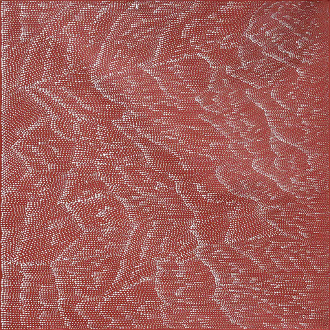 Lilly Kelly Napangardi TLKN607 Wind & rain soaked Sandhills 121cm x 121cm original Australian Aboriginal artwork at Tingari Arts 001