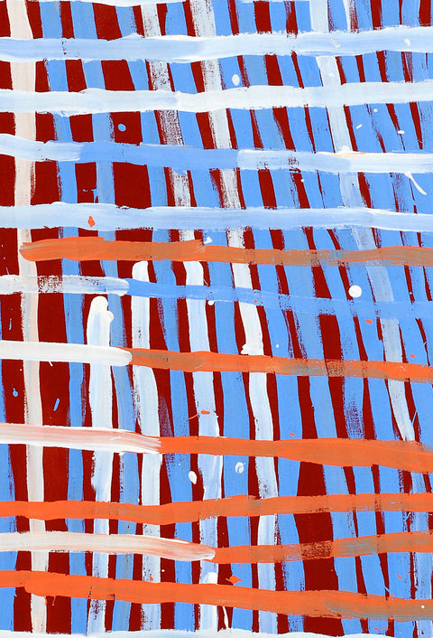 Minnie Motorcar Apwerle FMMPw0129 Awelye Atnewerrper 137cm x 91cm original Australian Aboriginal artwork at Tingari Arts detail view 001