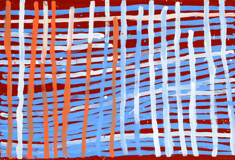 Minnie Motorcar Apwerle FMMPw0129 Awelye Atnewerrper 137cm x 91cm original Australian Aboriginal artwork at Tingari Arts horizontal view 001