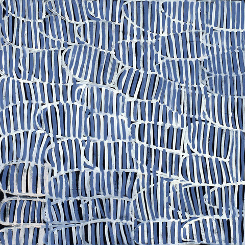 Minnie Motorcar Apwerle TMPW502 Awelye (Body Painting) 121cm x 121cm original Australian Aboriginal artwork at Tingari Arts view 004