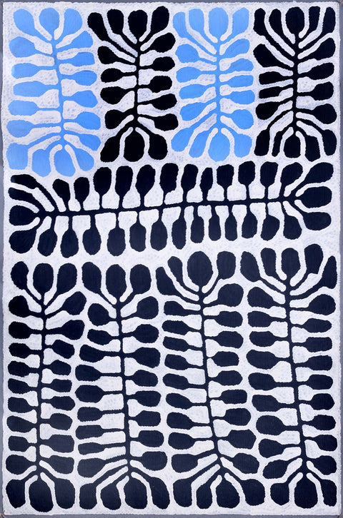 Mitjili Napurrula TMN316 Watiya 121cmx91cm original Australian Aboriginal artwork at Tingari Arts vertical view 001