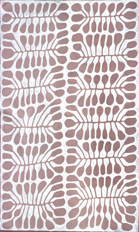 Mitjili Napurrula TMN412 Watiya 183cmx121cm original Australian Aboriginal artwork at Tingari Arts vertical view