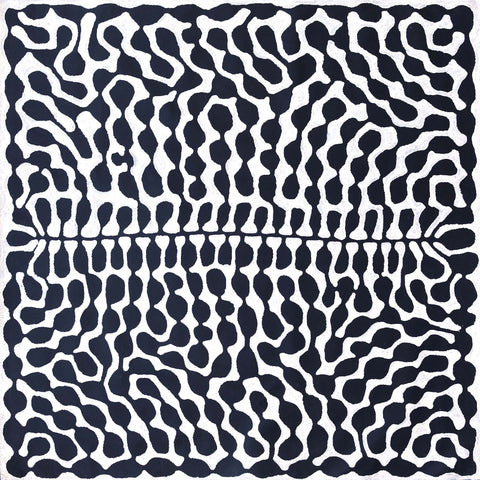 Mitjili Napurrula TMN432 Watiya 153cm x 153cm original Australian Aboriginal artwork at Tingari Arts horizontal view