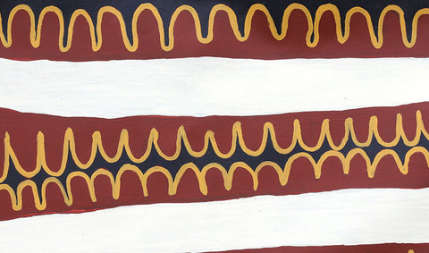 Narputta Nangala KNN02046 Karrkurutinytja - My Father’s Country 153cm x 91cm original Australian Aboriginal artwork at Tingari Arts detail view