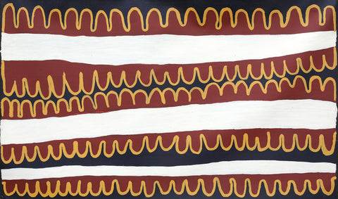 Narputta Nangala KNN02046 Karrkurutinytja - My Father’s Country 153cm x 91cm original Australian Aboriginal artwork at Tingari Arts horizontal view