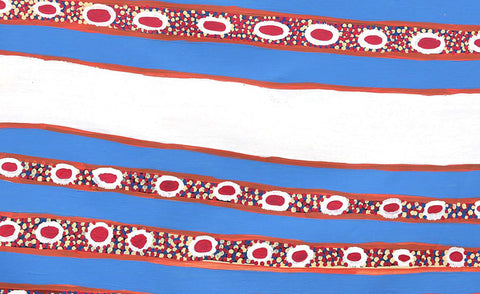 Narputta Nangala KNN02050 Karrkurutinytja 153cm x 91cm original Australian Aboriginal artwork at Tingari Arts detail view