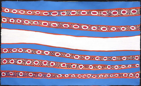 Narputta Nangala KNN02050 Karrkurutinytja 153cm x 91cm original Australian Aboriginal artwork at Tingari Arts horizontal view