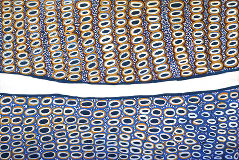Narputta Nangala KNN02053 Rockholes at Karrkurutinytja 183cm x 121cm original Australian Aboriginal artwork at Tingari Arts horizontal view 001