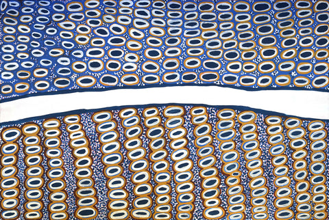 Narputta Nangala KNN02053 Rockholes at Karrkurutinytja 183cm x 121cm original Australian Aboriginal artwork at Tingari Arts horizontal view 002