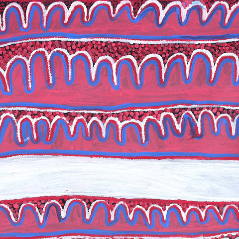 Narputta Nangala TNN302 Karrkurutinytja - My Father’s Country 91cm x 91cm original Australian Aboriginal artwork at Tingari Arts detail view