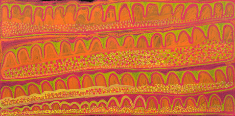 Narputta Nangala Jugadai TNN30424 121cm x 61cm original Australian Aboriginal artwork at Tingari Arts horizontal view 001