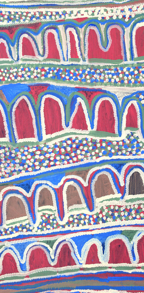 Narputta Nangala TNN305 Karrkurrutintja, My Father’s Country 121cm x 61cm original Australian Aboriginal artwork at Tingari Arts detail view 001