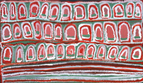 Narputta Nangala TNN504 Karrkurutinytja 61cm x 37cm original Australian Aboriginal artwork at Tingari Arts horizontal view SOLD