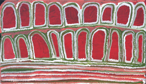 Narputta Nangala TNN505 Karrkurutinytja 61cm x 37cm original Australian Aboriginal artwork at Tingari Arts horizontal view