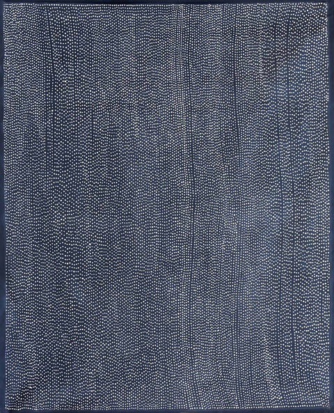 Pansy Napangati TPN316 Hail in my father's country 153cmx121cm original Australian Aboriginal artwork at Tingari Arts vertical view