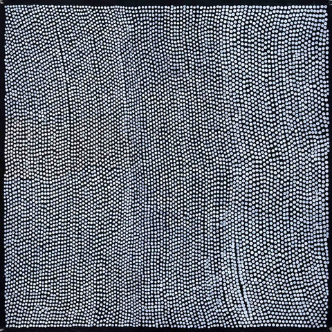 Pansy Napangati TPN409 Hail Dreaming at Ilpili 121cmx121cm original Australian Aboriginal artwork at Tingari Arts vertical view