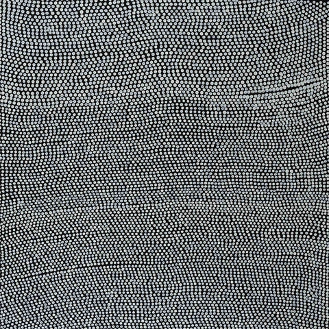 Pansy Napangati TPN409 Hail Dreaming 121cm x 121cm original Australian Aboriginal artwork at Tingari Arts horizontal view 002
