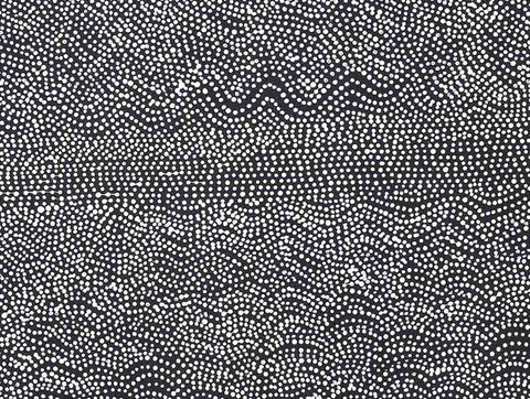 Pansy Napangati TPN601 Hail at Ilpili 121cmx91cm original Australian Aboriginal artwork at Tingari Arts detail view