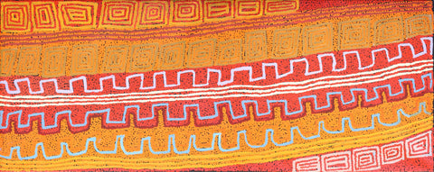 Patrick Olodoodi Tjungurrayi TPOT902 Tingari and Ancestral Country 153cm x 61cm original Australian Aboriginal artwork at Tingari Arts horizontal view 002