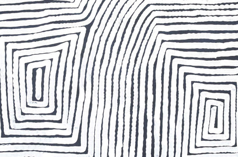 Ronnie Tjampitjinpa TRT201 Men’s Ceremony 91cm x 61cm original Australian Aboriginal artwork at Tingari Arts detail view