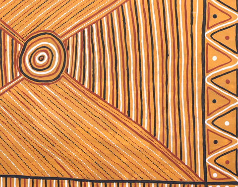 Simona Wonaeamirri artwork Pumpuni Jilamara 90cm x 70cm SKU 250-05 at Tingari Arts detail view