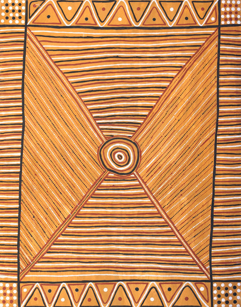 Simona Wonaeamirri artwork Pumpuni Jilamara 90cm x 70cm SKU 250-05 at Tingari Arts vertical view