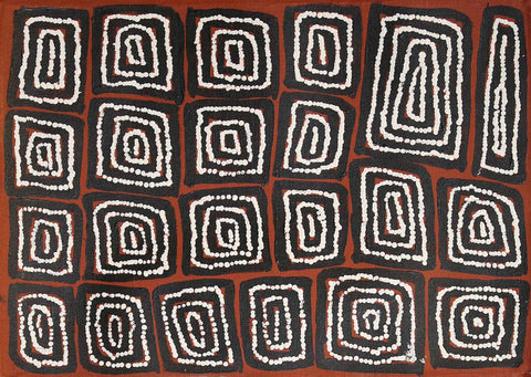 Thomas Tjapaltjarri TTT1701-12 Tingari Cycle 51cm x 36cm original Australian Aboriginal artwork at Tingari Arts horizontal view 002
