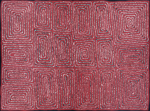 Thomas Tjapaltjarri TTT406 Men's Business 121cm x 91cm original Australian Aboriginal artwork at Tingari Arts horizontal view 001