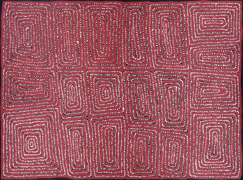 Thomas Tjapaltjarri TTT406 Men's Business 121cm x 91cm original Australian Aboriginal artwork at Tingari Arts horizontal view 002