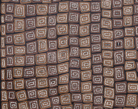 Thomas Tjapaltjarri TTT802 Tingari Cycle 153cm x 121cm original Australian Aboriginal artwork at Tingari Arts detail view