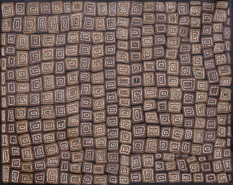 Thomas Tjapaltjarri TTT802 Tingari Cycle 153cm x 121cm original Australian Aboriginal artwork at Tingari Arts horizontal view 001