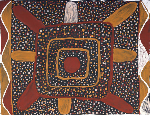 Timothy Cook 417-03 Jilamara, Milikapiti Melville Island 57cm x 74cm original Australian Aboriginal artwork at Tingari Arts horizontal view 002