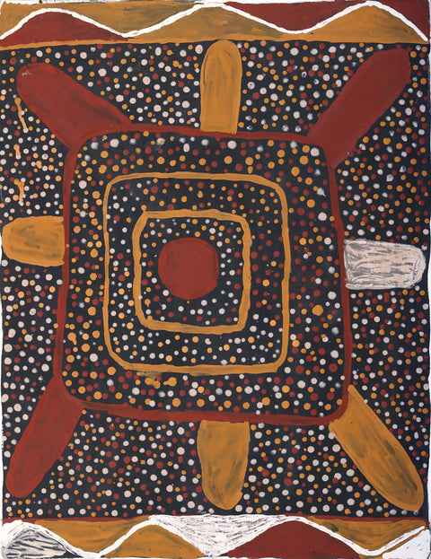 Timothy Cook 417-03 Jilamara, Milikapiti Melville Island 57cm x 74cm original Australian Aboriginal artwork at Tingari Arts vertical view 001