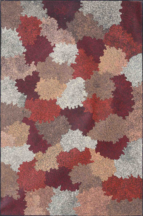 Topsy Peterson Napangardi TTP712 Sandhills west of Mt Liebig 183cm x 121cm original Australian Aboriginal artwork at Tingari Arts vertical view
