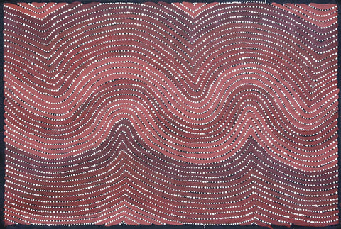 Topsy Peterson Napangardi TTTP602 Sandhills west of Mt Liebig 91cm x 61cm original Australian Aboriginal artwork at Tingari Arts horizontal view